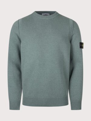 STONE ISLAND Lambswool Crewneck Jumper Ocean Green