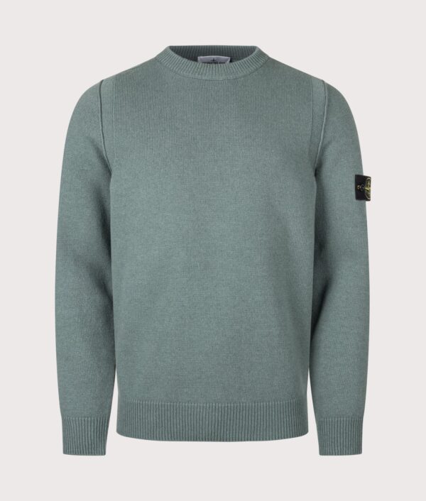 STONE ISLAND Lambswool Crewneck Jumper Ocean Green