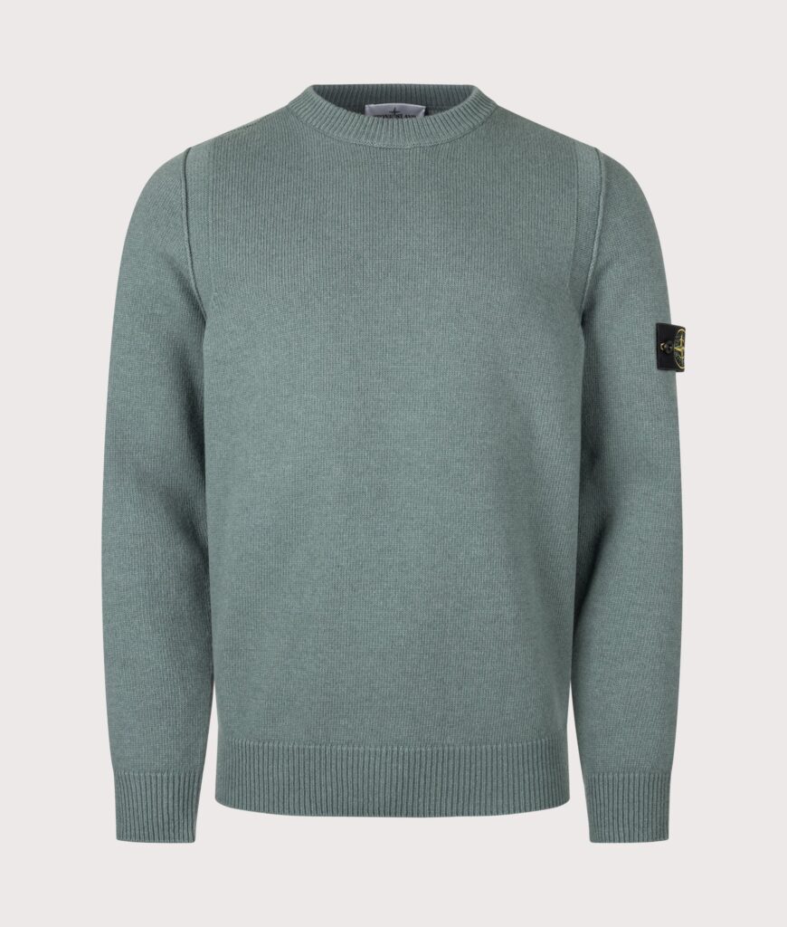 STONE ISLAND Lambswool Crewneck Jumper Ocean Green