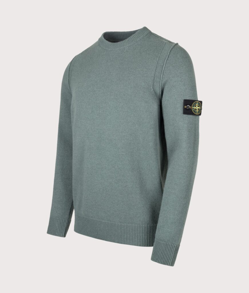 STONE ISLAND Lambswool Crewneck Jumper Ocean Green