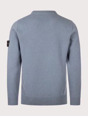 STONE ISLAND Lambswool Crewneck Jumper Steel Blue