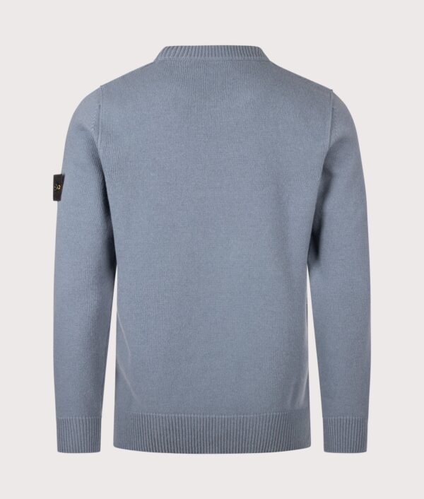 STONE ISLAND Lambswool Crewneck Jumper Steel Blue