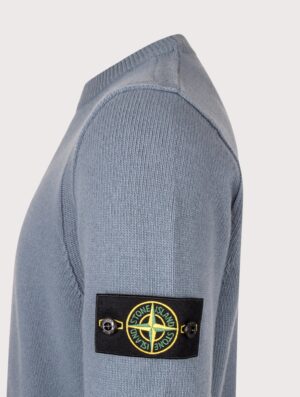 STONE ISLAND Lambswool Crewneck Jumper Steel Blue