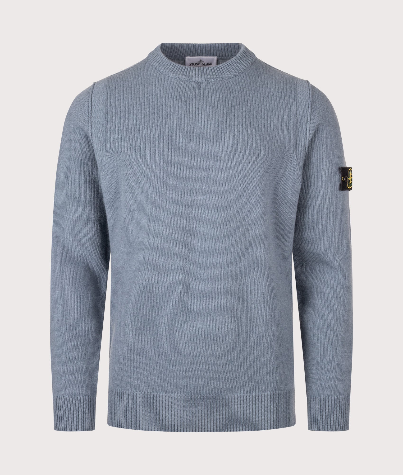 STONE ISLAND Lambswool Crewneck Jumper Steel Blue