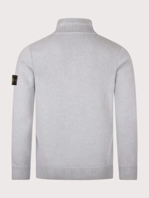 STONE ISLAND Lambswool Button Up Jumper Ash Grey