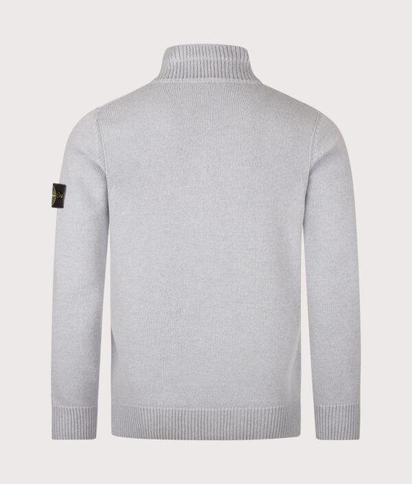 STONE ISLAND Lambswool Button Up Jumper Ash Grey