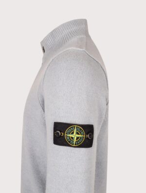 STONE ISLAND Lambswool Button Up Jumper Ash Grey