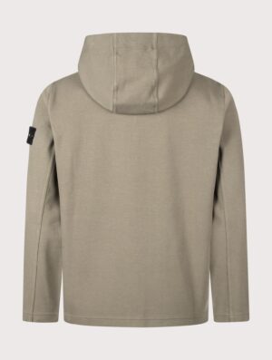STONE ISLAND Organic Cotton Interlock Zip through Hoodie Military Green