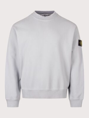 STONE ISLAND Oversized Fit Brushed Organic Cotton Fleece Sweatshirt Ash Grey