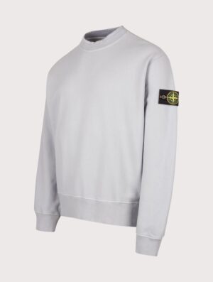 STONE ISLAND Oversized Fit Brushed Organic Cotton Fleece Sweatshirt Ash Grey
