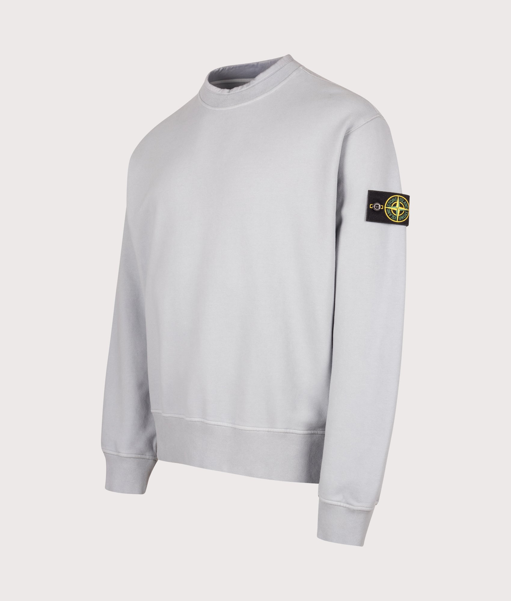 STONE ISLAND Oversized Fit Brushed Organic Cotton Fleece Sweatshirt Ash Grey