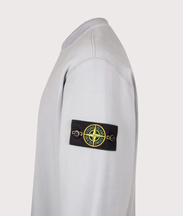 STONE ISLAND Oversized Fit Brushed Organic Cotton Fleece Sweatshirt Ash Grey