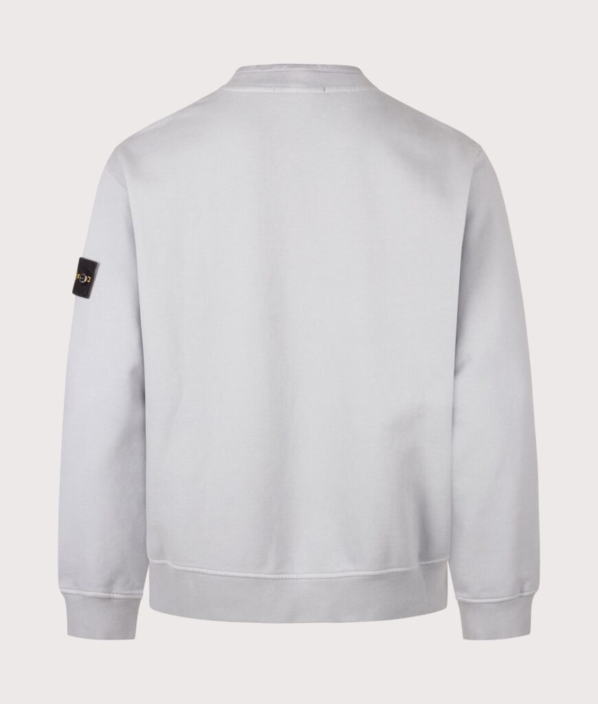 STONE ISLAND Oversized Fit Brushed Organic Cotton Fleece Sweatshirt Ash Grey