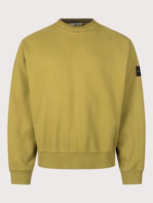 STONE ISLAND Oversized Fit Brushed Organic Cotton Fleece Sweatshirt Cactus