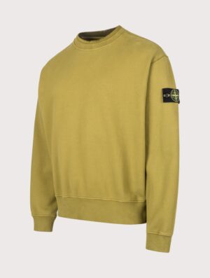 STONE ISLAND Oversized Fit Brushed Organic Cotton Fleece Sweatshirt Cactus