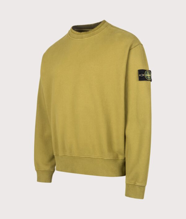STONE ISLAND Oversized Fit Brushed Organic Cotton Fleece Sweatshirt Cactus