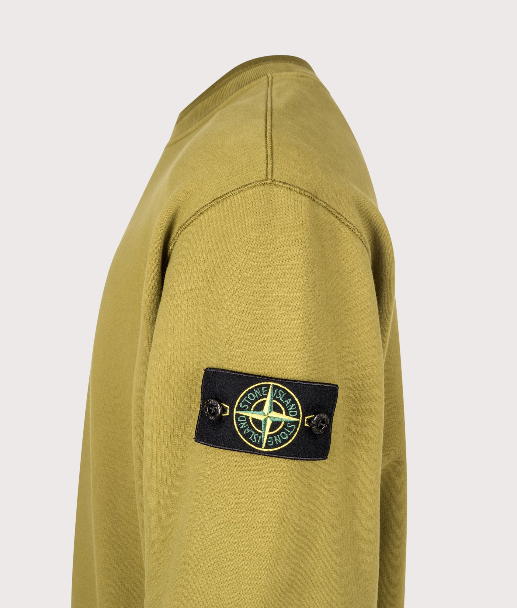 STONE ISLAND Oversized Fit Brushed Organic Cotton Fleece Sweatshirt Cactus