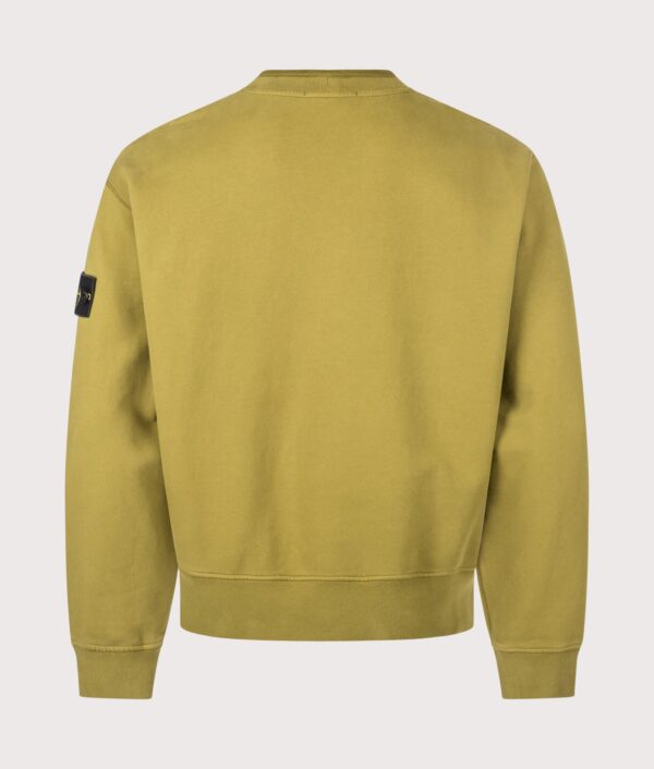STONE ISLAND Oversized Fit Brushed Organic Cotton Fleece Sweatshirt Cactus