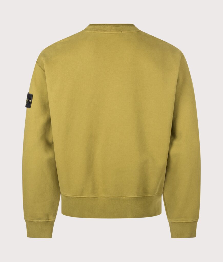 STONE ISLAND Oversized Fit Brushed Organic Cotton Fleece Sweatshirt Cactus