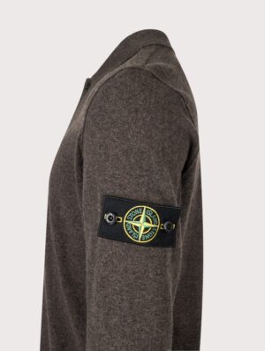 STONE ISLAND Loose Fit Light RWS Geelong Wool Polo Collar Jumper Lead Grey Melange