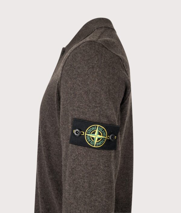 STONE ISLAND Loose Fit Light RWS Geelong Wool Polo Collar Jumper Lead Grey Melange