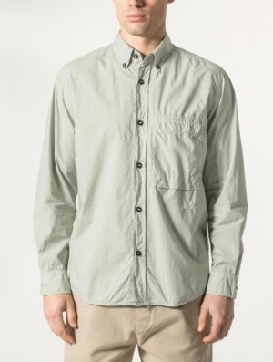 TONE ISLAND Comfort Fit Organic Cotton Tela 'Paracadute' Overshirt Sage