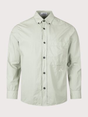 TONE ISLAND Comfort Fit Organic Cotton Tela 'Paracadute' Overshirt Sage