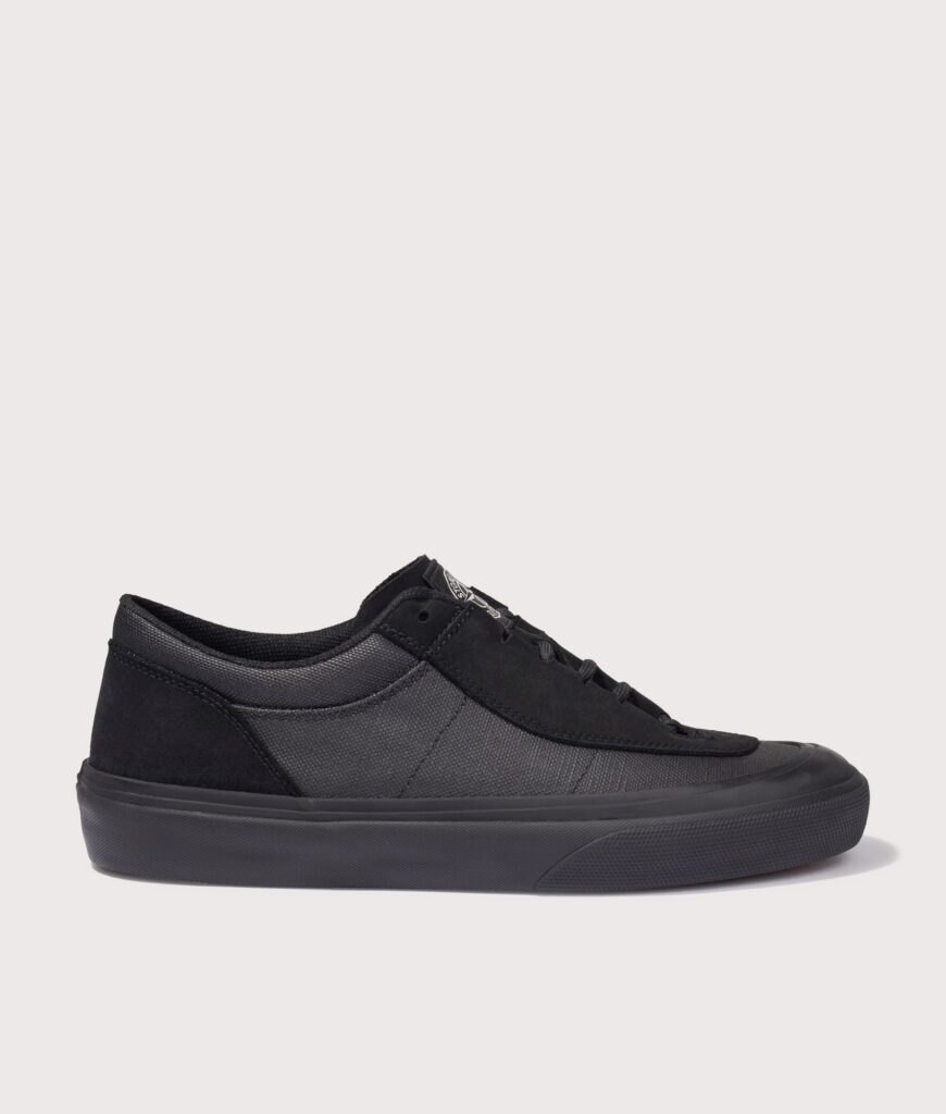 STONE ISLAND Canvas Suede Low Top Trainers Black