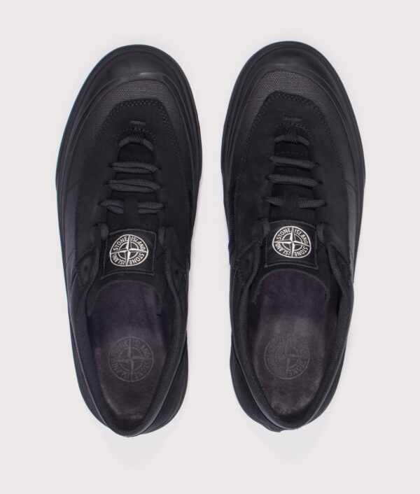 STONE ISLAND Canvas Suede Low Top Trainers Black