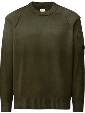C.P Company Lambswool Lens Crewneck Sweater Ivy Green