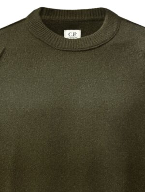 C.P Company Lambswool Lens Crewneck Sweater Ivy Green