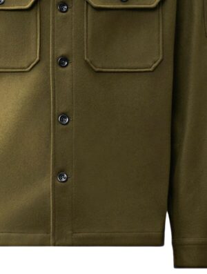 C.P. Company Felted Wool Lens Button Overshirt Ivy Green