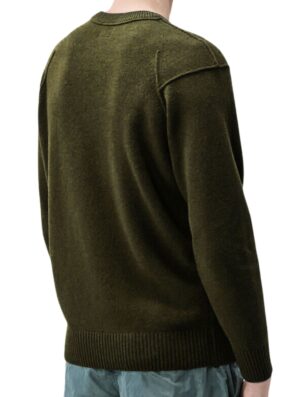 C.P Company Lambswool Lens Crewneck Sweater Ivy Green
