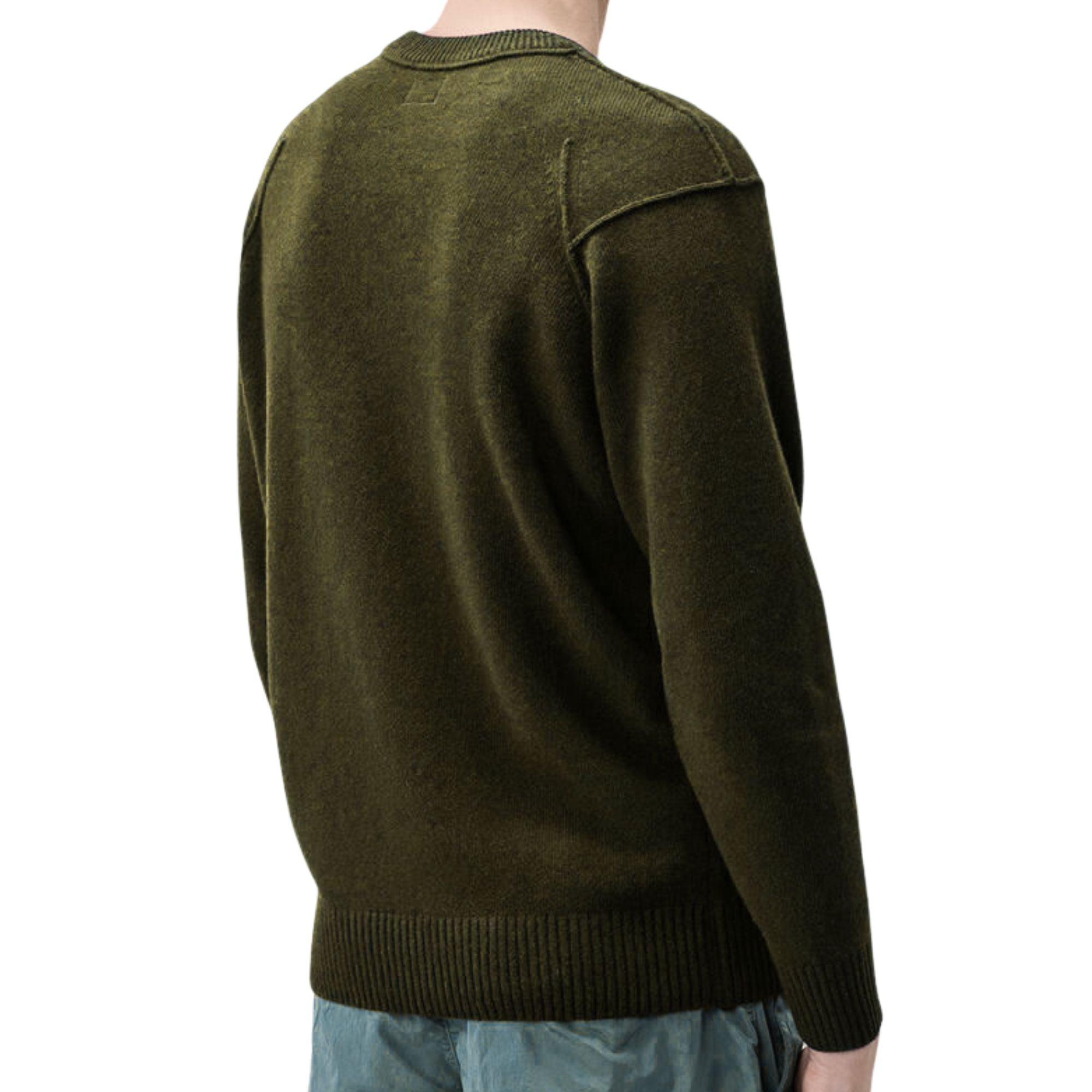 C.P Company Lambswool Lens Crewneck Sweater Ivy Green