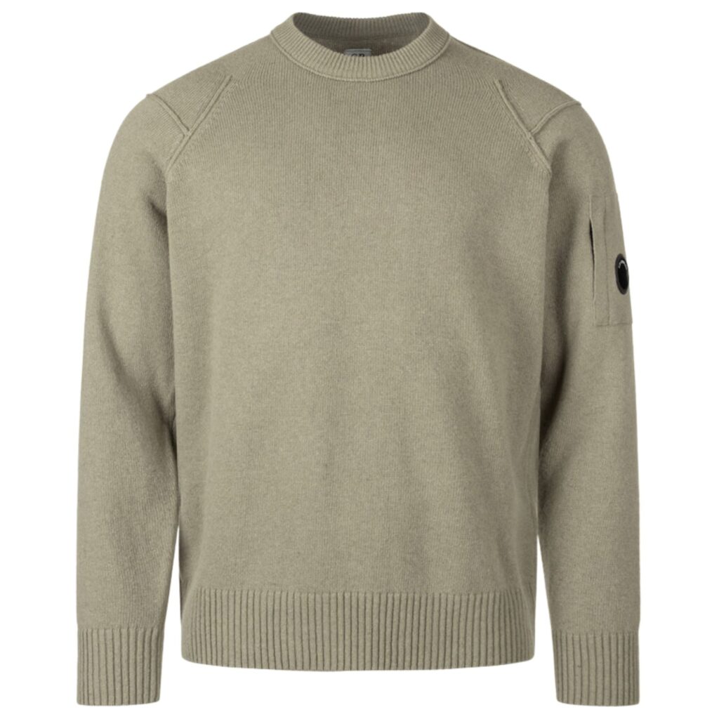 C.P Company Lambswool Lens Crewneck Sweater Fallen Rock