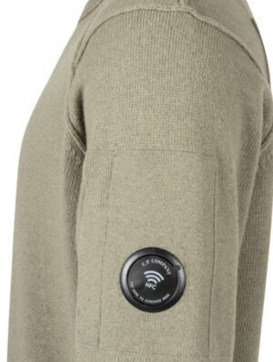 C.P Company Lambswool Lens Crewneck Sweater Fallen Rock - Image 4