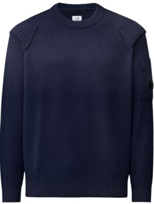C.P. Company Lambswool Lens Crewneck Sweater Total Eclipse