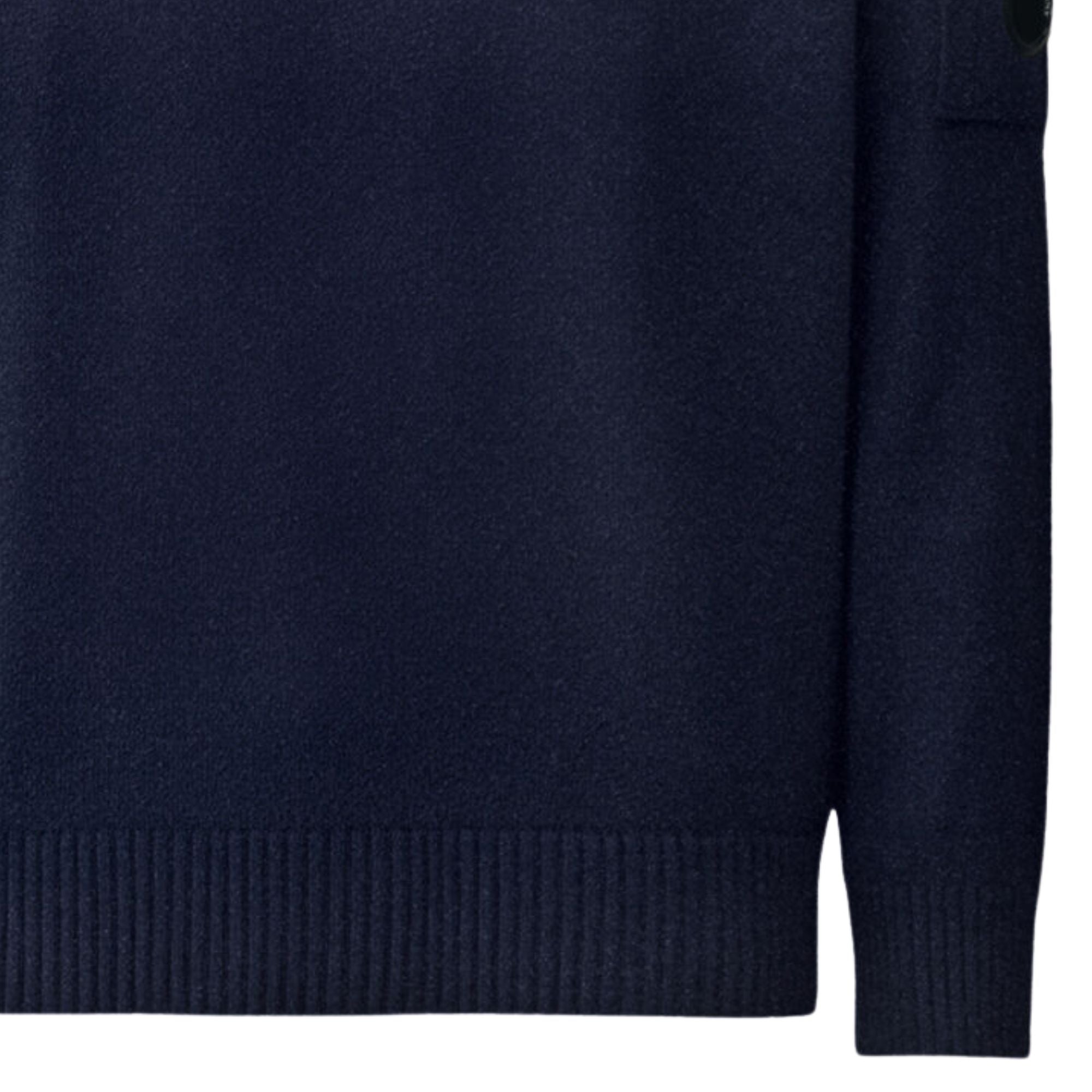 C.P. Company Lambswool Lens Crewneck Sweater Total Eclipse - Image 3