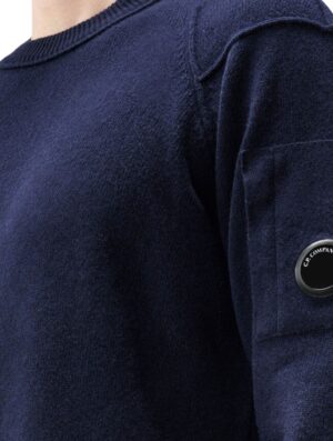 C.P. Company Lambswool Lens Crewneck Sweater Total Eclipse
