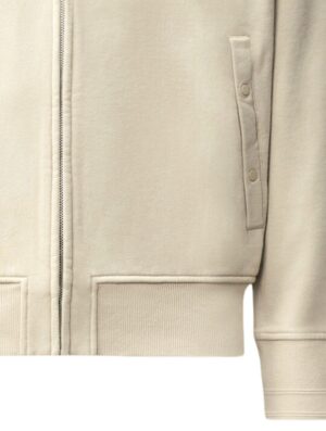 C.P Company Diagonal Raised Fleece Polo Zip Sweatshirt Silver Birch