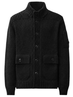 C.P. Company Lambswool Lens Button Sweater Black