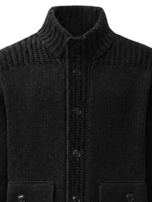 C.P. Company Lambswool Lens Button Sweater Black