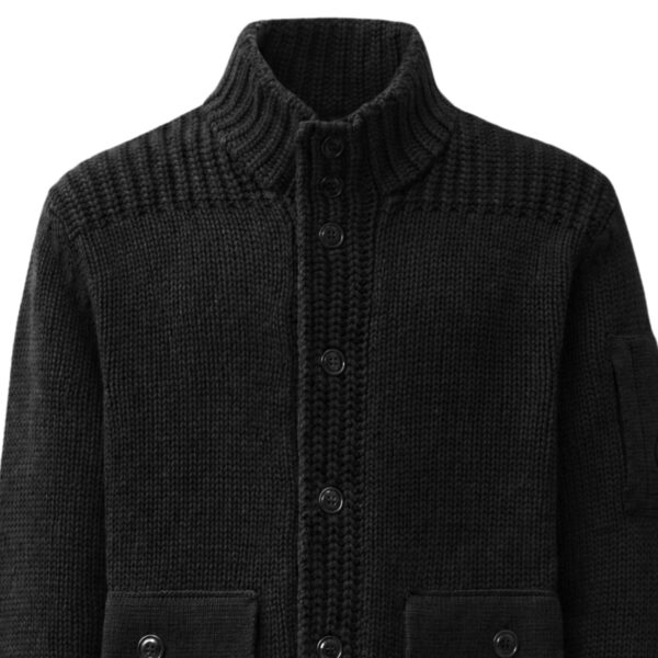C.P. Company Lambswool Lens Button Sweater Black
