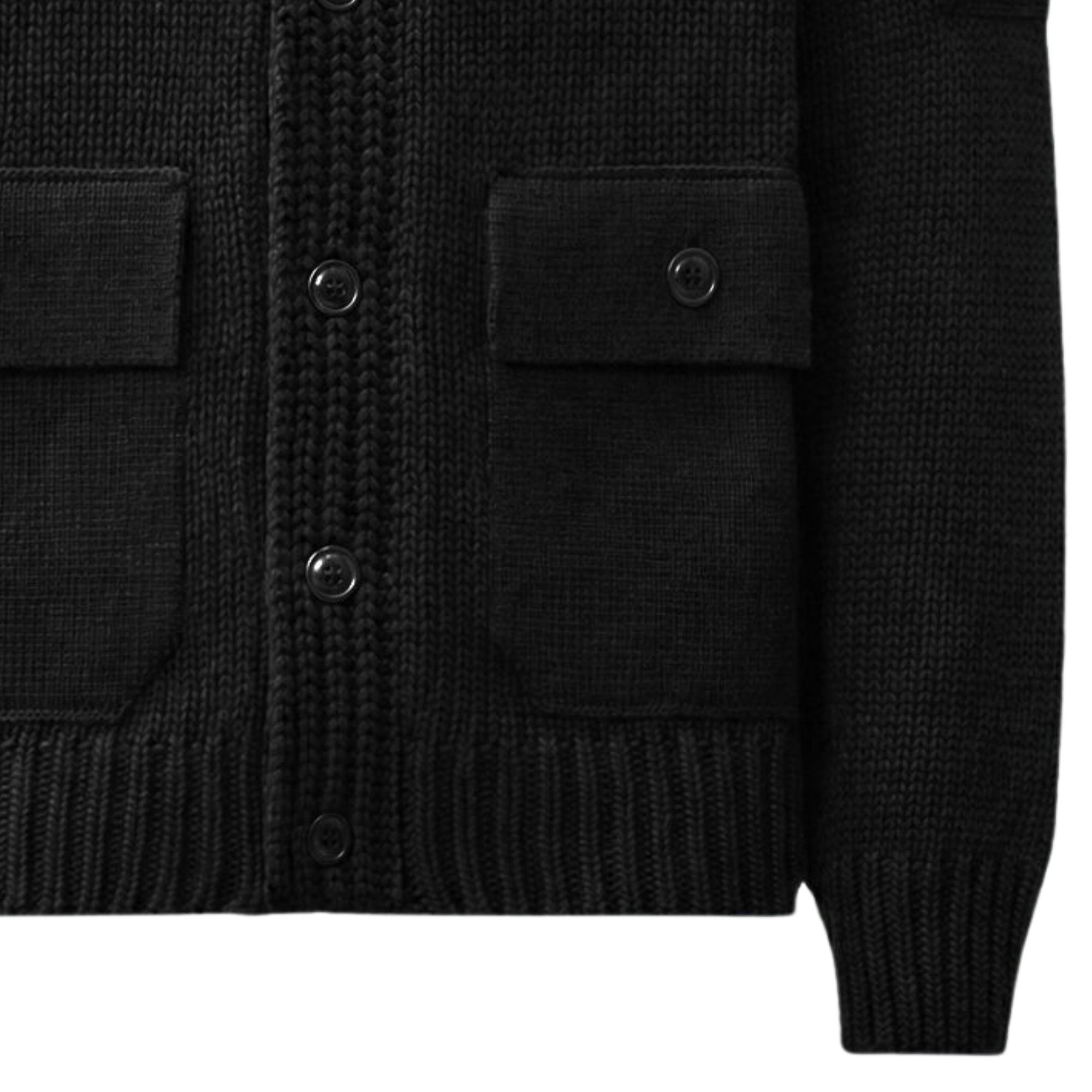 C.P. Company Lambswool Lens Button Sweater Black
