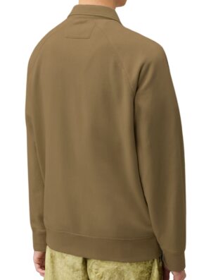 C.P Company Diagonal Raised Fleece Polo Zip Sweatshirt Ermine