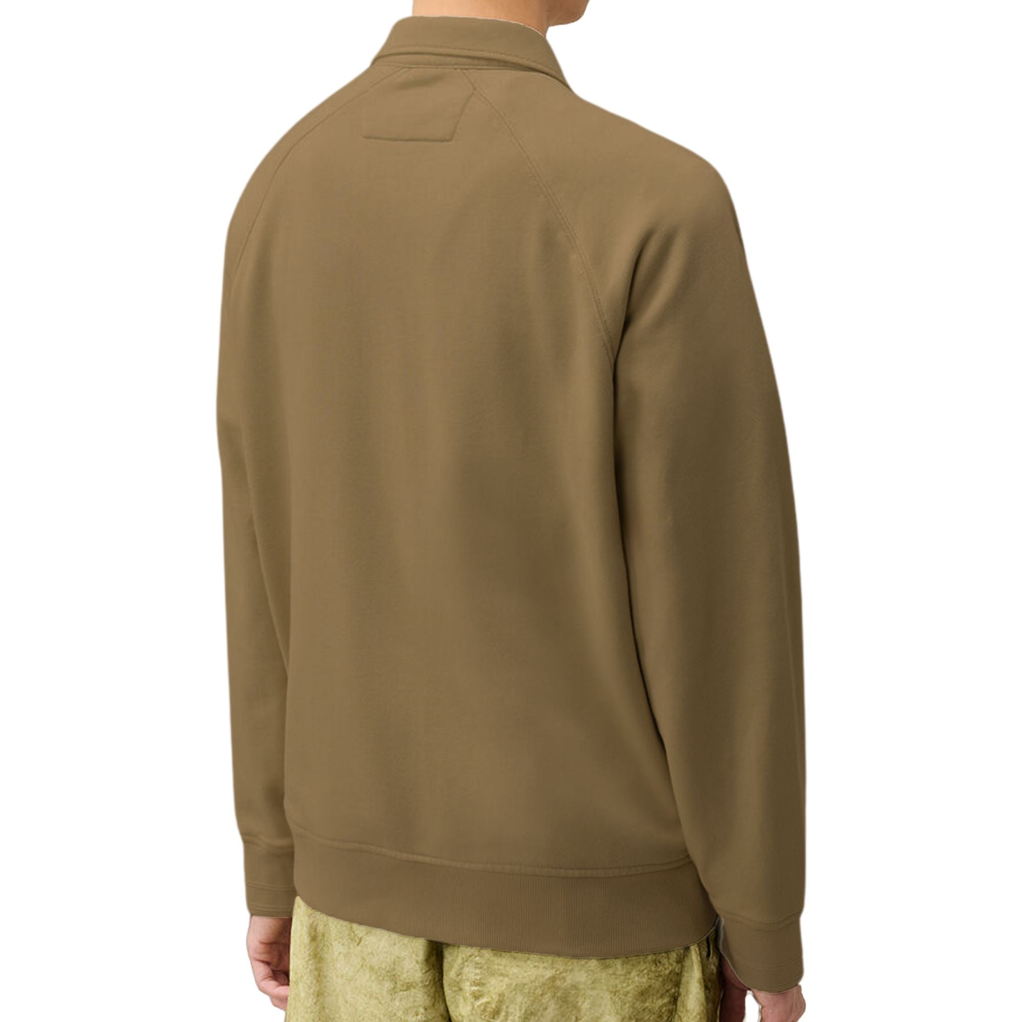 C.P Company Diagonal Raised Fleece Polo Zip Sweatshirt Ermine