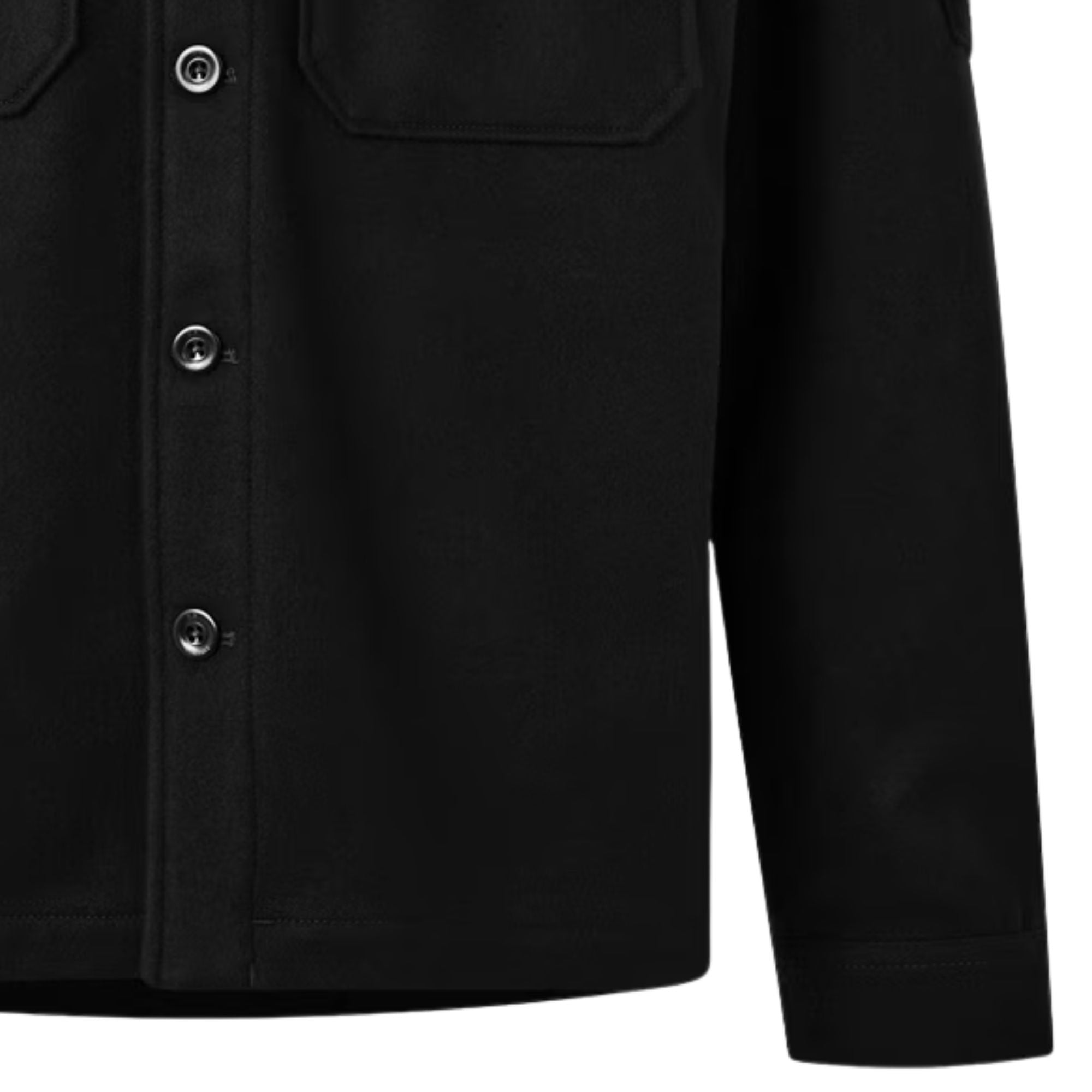 C.P Company Felted Wool Lens Button Overshirt Black