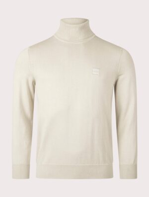 BOSS Regular Fit Akiro Rollneck Jumper Light Beige