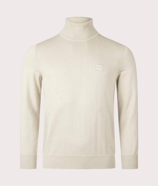 BOSS Regular Fit Akiro Rollneck Jumper Light Beige