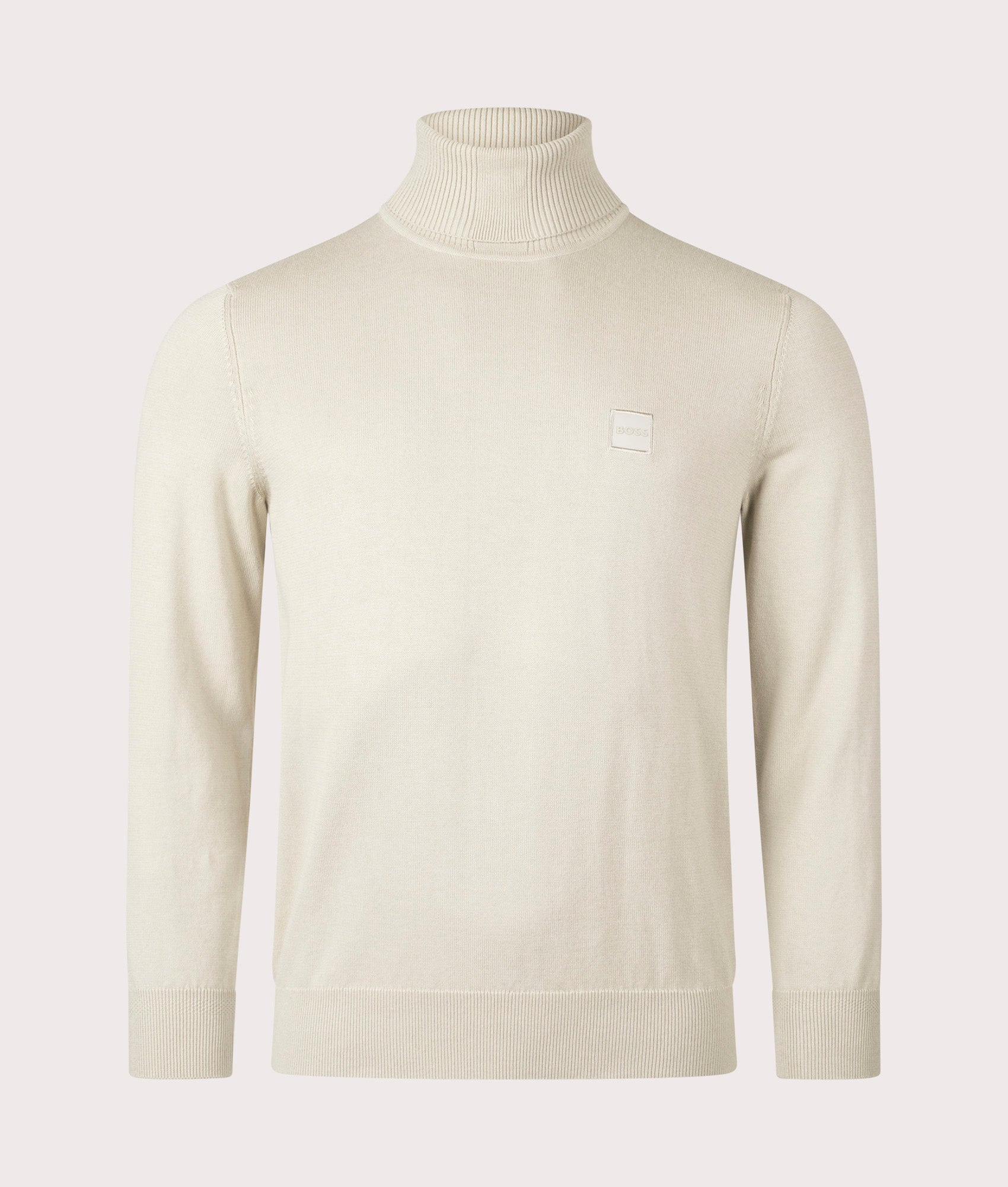 BOSS Regular Fit Akiro Rollneck Jumper Light Beige